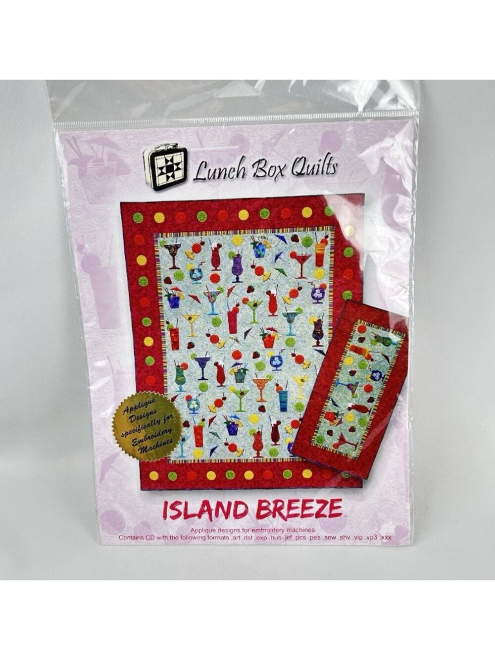 Lunch Box Quilts Island Breeze Machine Embroidery Appliqué Design CD *New Sealed